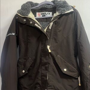Helix Dark Brown Jacket with Sherpa Lining